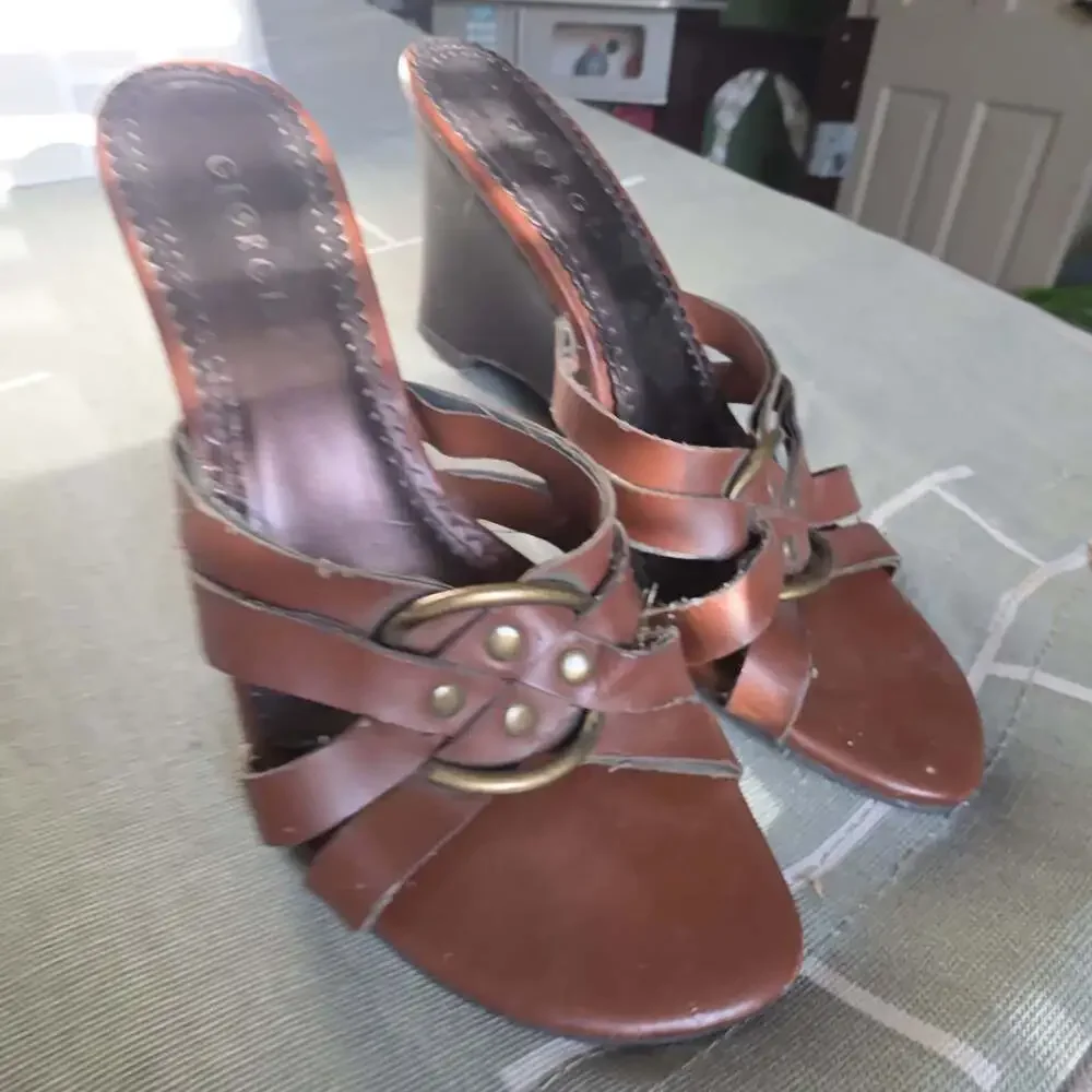 George Brown Heeled Sandals Size 9